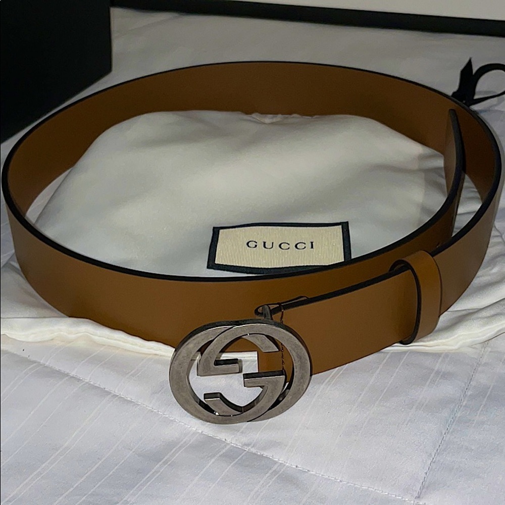 MENS GUCCI BELT (BROWN LEATHER) BRAND NEW - Picture 4 of 6